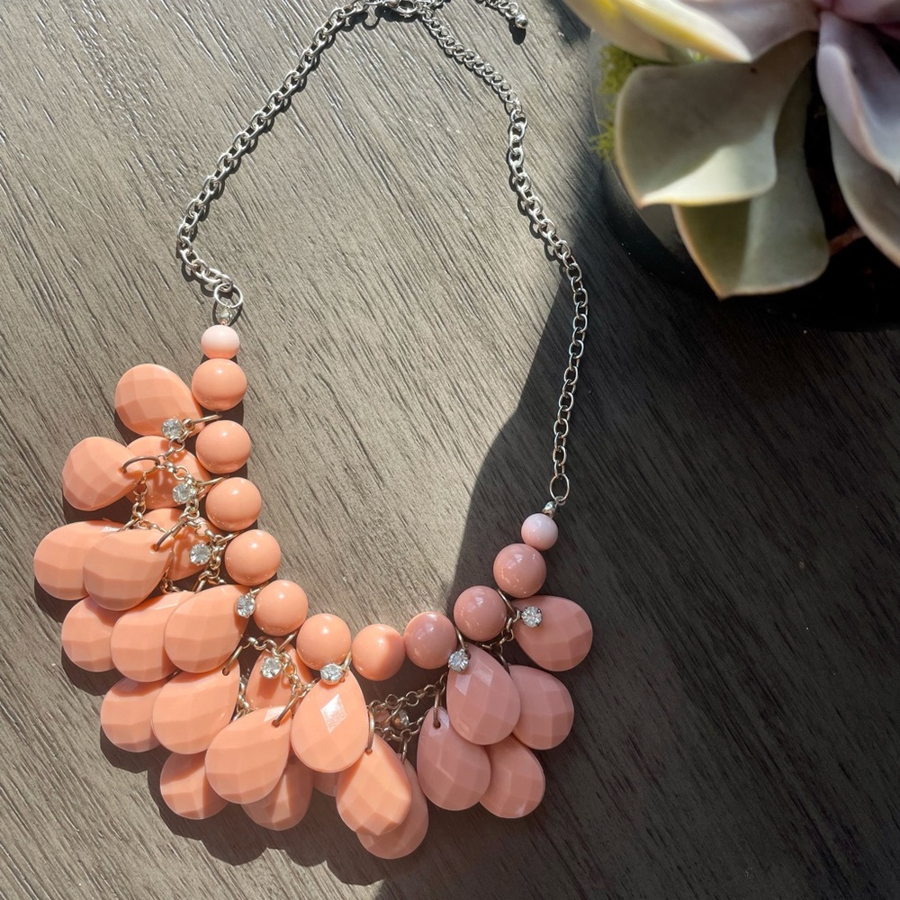 Coral Pendant Shape 3 Tier Necklace